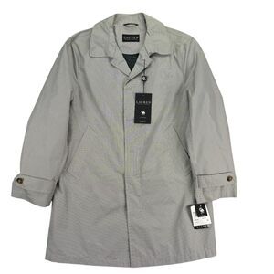 Lauren Ralph Lauren Mens Stanza Classic Fit Puppytooth Rain Coat Cream Brown 36S